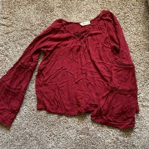 beautiful red shirt from hollister!!